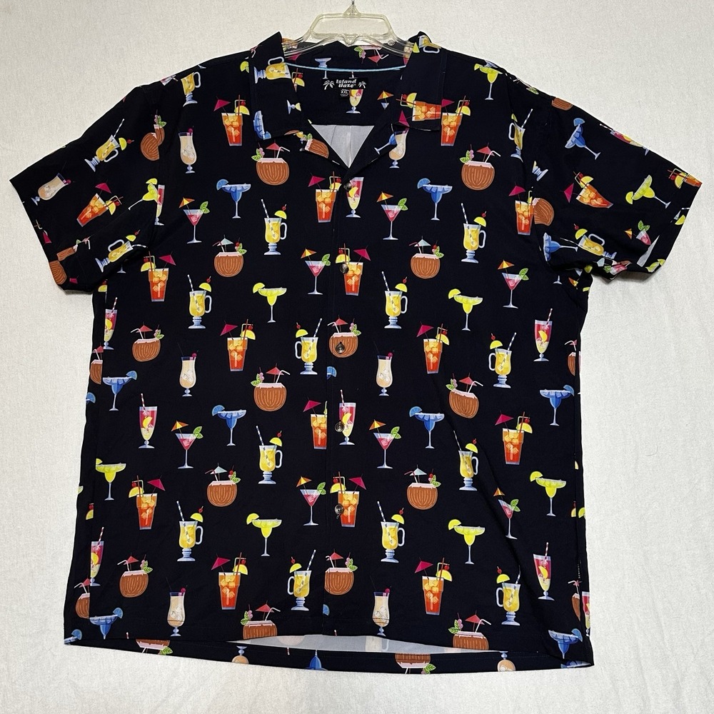 Island Haze Men's XXL Hawaiian Shirt Cocktail Hour Aloha Tropical - Picture 3 of 6
